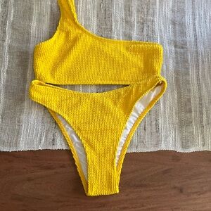 Vibrant Yellow Two Piece Swimsuit